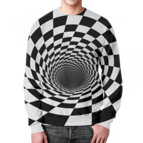 full_print_sweatshirt с принтом ВОРОНКА ШАХМАТНАЯ. ЧЕРНОЕ И БЕЛОЕ. в Ижевске,  |  | 