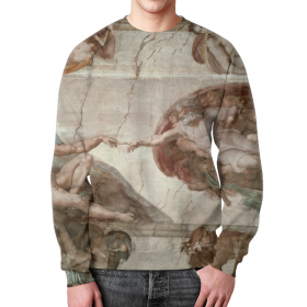 full_print_sweatshirt с принтом Сотворение Адама в Ижевске,  |  | Тематика изображения на принте: 