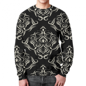 full_print_sweatshirt с принтом Черно белая роспись в Ижевске,  |  | Тематика изображения на принте: 