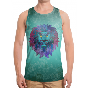 full_print_tanktop с принтом Яркий лев в Ижевске,  |  | 