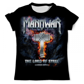 full_print_tee с принтом Manowar в Ижевске, Футболка с нанесением полноцветного изображения по всей поверхности может быть выполнена в двух вариантах - ХЛОПОК и СИНТЕТИКА. | Хлопок - ткань из 100% хлопка высшего качества пенье.  <br>Синтетика - ткань с высоким содержанием синтетического волокна (до 80%).  Материал хорошо тянется, имеет приятную на ощупь фактуру | 