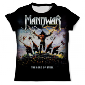 full_print_tee с принтом Manowar в Ижевске, Футболка с нанесением полноцветного изображения по всей поверхности может быть выполнена в двух вариантах - ХЛОПОК и СИНТЕТИКА. | Хлопок - ткань из 100% хлопка высшего качества пенье.  <br>Синтетика - ткань с высоким содержанием синтетического волокна (до 80%).  Материал хорошо тянется, имеет приятную на ощупь фактуру | 