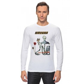 Мужской лонгслив с принтом Nirvana Incesticide album t-shirt в Ижевске, Хлопок |  | 