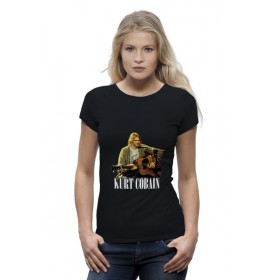 Женская футболка Premium с принтом Nirvana Kurt Cobain guitar t-shirt в Ижевске,  |  | 