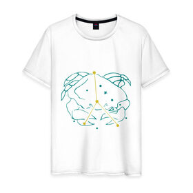 Мужская футболка хлопок Рак-Зодиак: в Ижевске, 100% хлопок | прямой крой, круглый вырез горловины, длина до линии бедер, слегка спущенное плечо. | Тематика изображения на принте: zodiac | астрология | гороскоп | знаки зодиака | рак