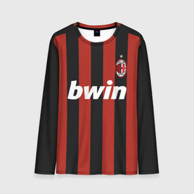 Мужской лонгслив 3D Роналдиньо Милан Ретро: в Ижевске, 100% полиэстер | длинные рукава, круглый вырез горловины, полуприлегающий силуэт | ac milan | acm | football | milan | ronaldinho | лига чемпионов | милан | ретро | ретро формы | роналдиньо | фк милан | футбол