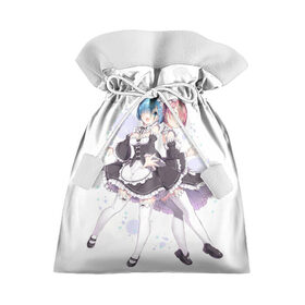 Подарочный 3D мешок с принтом Re Zero в Ижевске, 100% полиэстер | Размер: 29*39 см | Тематика изображения на принте: ram | re zero | rem | rezero | рам | рем | с нуля