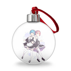 Ёлочный шар с принтом Re Zero в Ижевске, Пластик | Диаметр: 77 мм | Тематика изображения на принте: ram | re zero | rem | rezero | рам | рем | с нуля