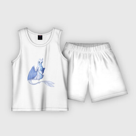 Детская пижама с шортами хлопок с принтом дневная фурия в Ижевске,  |  | how to train your dragon | light fury | беззубик | дракон | как приручить дракона | ночная фурия