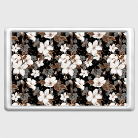 Магнит 45*70 с принтом Белые цветы в Ижевске, Пластик | Размер: 78*52 мм; Размер печати: 70*45 | Тематика изображения на принте: black | bud | cute | flora | flowers | golden | leaves | plant | romance | spring | tenderness | white | yellow | белый | бутон | весна | желтый | золотой | листья | мило | нежность | растение | романтика | флора | цветы | черный