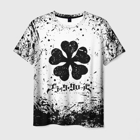 Мужская футболка 3D с принтом ЧЁРНЫЙ КЛЕВЕР в Ижевске, 100% полиэфир | прямой крой, круглый вырез горловины, длина до линии бедер | asta | black bull | black clover | bull | clover | аста | бык | клевер | чёрный бык | чёрный клевер