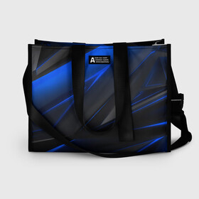 Сумка-шоппер 3D Blue and Black: в Ижевске, 100% полиэстер | застегивается на металлическую кнопку; внутренний карман застегивается на молнию. Стенки укреплены специальным мягким материалом, чтобы защитить содержимое от несильных ударов
 | 3d | 3д | black | blue | texture | геометрия | красно синее | синий | текстуры | фигуры | черный