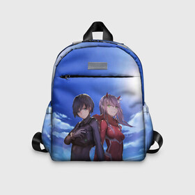 Детский рюкзак 3D ноль два небо: в Ижевске, 100% полиэстер | лямки с регулируемой длиной, сверху петелька, чтобы рюкзак можно было повесить на вешалку. Основное отделение закрывается на молнию, как и внешний карман. Внутри дополнительный карман. По бокам два дополнительных кармашка | Тематика изображения на принте: 02 | anime | darling in the franxx | hiro | manga | zero two | аниме | ахегао | любимый во франксе | манга | милый во франксе | ноль два | хиро