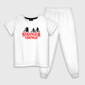 Детская пижама хлопок с принтом STRANGER THINGS в Ижевске, 100% хлопок |  брюки и футболка прямого кроя, без карманов, на брюках мягкая резинка на поясе и по низу штанин
 | 11 | stranger things | одди | одиннадцатая | очень странные дела | сериалы
