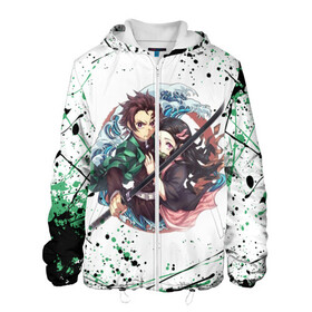 Мужская куртка 3D Брызги красок Demon Slayer: в Ижевске, ткань верха — 100% полиэстер, подклад — флис | прямой крой, подол и капюшон оформлены резинкой с фиксаторами, два кармана без застежек по бокам, один большой потайной карман на груди. Карман на груди застегивается на липучку | Тематика изображения на принте: abstraction | demon slayer | geometry | kimetsu no yaiba | nezuko | shinobu | slayer | tanjiro | zenitsu | абстракция | геометрия | гию томиока | зенитсу | зенитцу | иноске хашибира | клинок рассекающий демонов | не | незуко | неон | соты | 