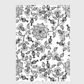Скетчбук с принтом Цветы в Ижевске, 100% бумага
 | 48 листов, плотность листов — 100 г/м2, плотность картонной обложки — 250 г/м2. Листы скреплены сверху удобной пружинной спиралью | Тематика изображения на принте: 3d | белое | лепестки | летняя | лето | листья | популярное | растения | цветы | черное