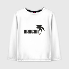 Детский лонгслив хлопок с принтом Dragon в Ижевске, 100% хлопок | круглый вырез горловины, полуприлегающий силуэт, длина до линии бедер | Тематика изображения на принте: adventure | dragon | fantasy | friend | how to train your dragon | night fury | toothless | анимация | беззубик | викинг | дневная фурия | добро | дра | дракон | друг | дружба | икинг | как приручить дракона | мульт | мультфильм