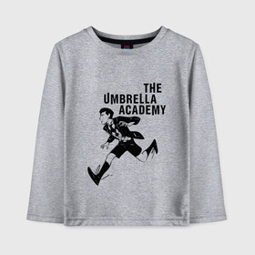 Детский лонгслив хлопок с принтом Номер Пять (Z) в Ижевске, 100% хлопок | круглый вырез горловины, полуприлегающий силуэт, длина до линии бедер | Тематика изображения на принте: dark horse comics | the umbrella academy | академия амбрелла | белая скрипка | бен харгривз | комикс | комильфо | космобой | кракен | номер пять | реджинальд харгривз | сеанс | слух