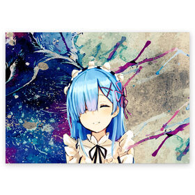 Поздравительная открытка с принтом Re: Zero. Жизнь с нуля в Ижевске, 100% бумага | плотность бумаги 280 г/м2, матовая, на обратной стороне линовка и место для марки
 | re: zero. жизнь с нуля в альтернативном мире | аниме | веб роман | манга