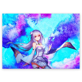 Поздравительная открытка с принтом Re:Zero в Ижевске, 100% бумага | плотность бумаги 280 г/м2, матовая, на обратной стороне линовка и место для марки
 | anime girls | cute | emilia | kawaii | re zero | subaru | альтернативном мире | ангел | аниме девушка | анимешникам | воительница | девочка | жизнь | зеро | кавайный | лед | милые | нацуки | няшные | рем | стелла | субару