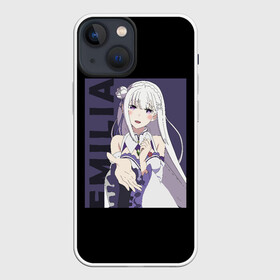 Чехол для iPhone 13 mini с принтом Эмилия в Ижевске,  |  | emilia | ram | re | rem | rezero | subaru | zero | альтернативном | аниме | горничная | жизнь | кавай | мило | мире | нацуки | нуля | пак | рам | рем | субару | тан | эмилия