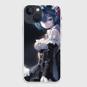 Чехол для iPhone 13 mini с принтом Rem в Ижевске,  |  | kawaii | re zero | re:zero | re:zero жизнь с нуля в альтернативном мире | rezero | арт | блики | голубые глаза | горничная | демоница | каре | маленькая девочка | однорогий демон | рем | синеволосая девочка | субару