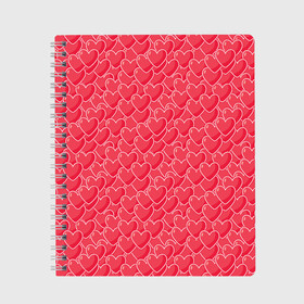 Тетрадь Valentines Day: в Ижевске, 100% бумага | 48 листов, плотность листов — 60 г/м2, плотность картонной обложки — 250 г/м2. Листы скреплены сбоку удобной пружинной спиралью. Уголки страниц и обложки скругленные. Цвет линий — светло-серый
 | 14 февраля | love | valentines day | амур | валентинка | вторая половинка | день всех влюбленных | купидон | любовь | отношения | подарок любви | поцелуй | праздник любви | романтика | свидание | сердечки