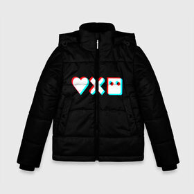 Зимняя куртка для мальчиков 3D с принтом Любовь, смерть и роботы в Ижевске, ткань верха — 100% полиэстер; подклад — 100% полиэстер, утеплитель — 100% полиэстер | длина ниже бедра, удлиненная спинка, воротник стойка и отстегивающийся капюшон. Есть боковые карманы с листочкой на кнопках, утяжки по низу изделия и внутренний карман на молнии. 

Предусмотрены светоотражающий принт на спинке, радужный светоотражающий элемент на пуллере молнии и на резинке для утяжки | Тематика изображения на принте: 3d | 3д | love death and robots | иконка | кибер | логотип | любовь | мультик | нетфликс | подарок | робот | сериал | символ | черный