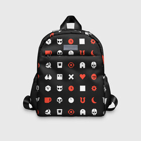 Детский рюкзак 3D с принтом Любовь смерть и роботы в Ижевске, 100% полиэстер | лямки с регулируемой длиной, сверху петелька, чтобы рюкзак можно было повесить на вешалку. Основное отделение закрывается на молнию, как и внешний карман. Внутри дополнительный карман. По бокам два дополнительных кармашка | Тематика изображения на принте: лого | минимализм | сериал | стикеры