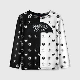 Детский лонгслив 3D с принтом Umbrella Academy в Ижевске, 100% полиэстер | длинные рукава, круглый вырез горловины, полуприлегающий силуэт
 | Тематика изображения на принте: umbrella academy | академия амбрелла | клаус харгривз | номер пять | роберт шиэн