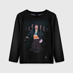 Детский лонгслив 3D с принтом Клаус в Ижевске, 100% полиэстер | длинные рукава, круглый вырез горловины, полуприлегающий силуэт
 | Тематика изображения на принте: umbrella academy | академия амбрелла | клаус харгривз | номер пять | роберт шиэн