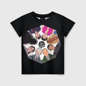 Детская футболка 3D с принтом Академия Зонта в Ижевске, 100% гипоаллергенный полиэфир | прямой крой, круглый вырез горловины, длина до линии бедер, чуть спущенное плечо, ткань немного тянется | Тематика изображения на принте: umbrella academy | академия амбрелла | клаус харгривз | номер пять | роберт шиэн