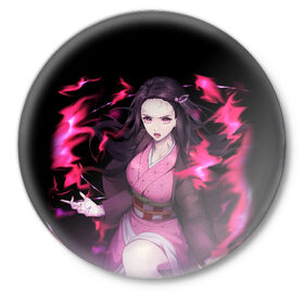 Значок NEZUKO | НЕЗУКО | KNY: в Ижевске,  металл | круглая форма, металлическая застежка в виде булавки | demon slayer | giuy tomioka | kimetsu no yaiba | nezuko | shinobu | slayer | tanjiro | zenitsu | гию томиока | зенитсу | зенитцу | иноске хашибира | клинок рассекающий демонов | незуко | танджиро | шинобу кочо