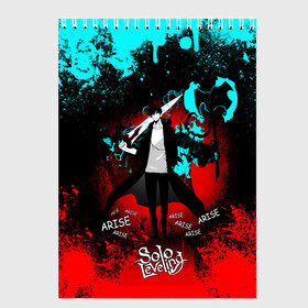 Скетчбук с принтом SOLO LEVELING | МАНХВА в Ижевске, 100% бумага
 | 48 листов, плотность листов — 100 г/м2, плотность картонной обложки — 250 г/м2. Листы скреплены сверху удобной пружинной спиралью | Тематика изображения на принте: anime | i alone level | level | manga | novella | solo | solo level | solo leveling | аниме | анимэ | в одиночку | голем | демон | король | манга | манхва | маньхуа | медведь | метус | новелла | орк | поднятие | поднятие уровня