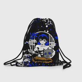 Рюкзак-мешок 3D ИНОСКЕ ХАШИБИРА : в Ижевске, 100% полиэстер | плотность ткани — 200 г/м2, размер — 35 х 45 см; лямки — толстые шнурки, застежка на шнуровке, без карманов и подкладки | Тематика изображения на принте: anime | demon slayer | inosuke hashibira | kimetsu no yaiba. | аниме | иноске хашибира | клинок рассекающий демонов | манга | мультик | мультфильм | поезд бесконечный | сериал