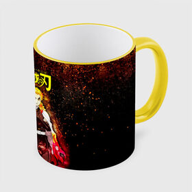 Кружка с принтом Кёджуро Ренгоку Kimetsu no Yaiba в Ижевске, керамика | ёмкость 330 мл | Тематика изображения на принте: demon slayer | kamado | kimetsu no yaiba | nezuko | tanjiro | аниме | гию томиока | зеницу агацума | иноске хашибира | камадо | клинок | корзинная девочка | манга | музан кибуцуджи | незуко | рассекающий демонов | танджиро