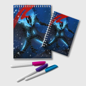 Блокнот с принтом Поднятие уровня | Аниме в Ижевске, 100% бумага | 48 листов, плотность листов — 60 г/м2, плотность картонной обложки — 250 г/м2. Листы скреплены удобной пружинной спиралью. Цвет линий — светло-серый
 | Тематика изображения на принте: anime | manga | solo leveling | аниме | манга | поднятие уровня в одиночку | улыбка | хэллоуин