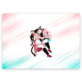 Поздравительная открытка Незуко Камадо Kimetsu no Yaiba: в Ижевске, 100% бумага | плотность бумаги 280 г/м2, матовая, на обратной стороне линовка и место для марки
 | Тематика изображения на принте: demon slayer | kamado | kimetsu no yaiba | nezuko | tanjiro | аниме | гию томиока | зеницу агацума | иноске хашибира | камадо | клинок | корзинная девочка | манга | музан кибуцуджи | незуко | рассекающий демонов | танджиро