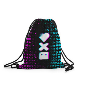 Рюкзак-мешок 3D с принтом ЛЮБОВЬ СМЕРТЬ И РОБОТЫ в Ижевске, 100% полиэстер | плотность ткани — 200 г/м2, размер — 35 х 45 см; лямки — толстые шнурки, застежка на шнуровке, без карманов и подкладки | Тематика изображения на принте: death | hear | ldr | logo | love | netflix | robots | smile | анимация | кино | лого | лср | любовь | нетфликс | роботы | сердце | сериал | смайл | смайлик