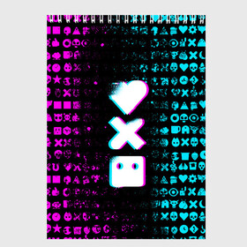Скетчбук (блокнот) с принтом ЛЮБОВЬ СМЕРТЬ И РОБОТЫ в Ижевске, 100% бумага
 | 48 листов, плотность листов — 100 г/м2, плотность картонной обложки — 250 г/м2. Листы скреплены сверху удобной пружинной спиралью | Тематика изображения на принте: death | hear | ldr | logo | love | netflix | robots | smile | анимация | кино | лого | лср | любовь | нетфликс | роботы | сердце | сериал | смайл | смайлик