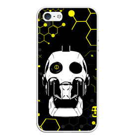 Чехол для iPhone 5/5S матовый с принтом ЛЮБОВЬ СМЕРТЬ И РОБОТЫ РОБОТ в Ижевске, Силикон | Область печати: задняя сторона чехла, без боковых панелей | Тематика изображения на принте: 1 сезон | 2 сезон | love death and robots | netflix | robot | анимационный сериал | желтый. | мультфильм | нетфликс | робот | сериал | соты