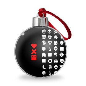 Ёлочный шар с принтом Любовь смерть и роботы в Ижевске, Пластик | Диаметр: 77 мм | Тематика изображения на принте: love death robots | netflix | анимационные | знаки | иконки | кибер | крест | логотипы сериалов | нетфликс | роботы | сердце | сериалы | символы | черепа | черно белый