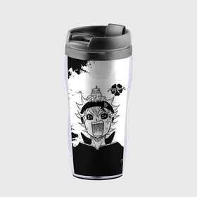 Термокружка-непроливайка Чёрный клевер кричащий Аста: в Ижевске, внутренняя часть — пищевой пластик, наружная часть — прозрачный пластик, между ними — полиграфическая вставка с рисунком | объем — 350 мл, герметичная крышка | asta | black bulls | black clover | quartet knights | yuno | акума | аниме | аста | блэк кловер | буракку куро:ба | демон | королевство клевера | король магов | лихт | магна | манга | пятилистник | черный бык | чёрный клев