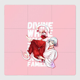 Магнитный плакат 3Х3 с принтом Divine white snake в Ижевске, Полимерный материал с магнитным слоем | 9 деталей размером 9*9 см | Тематика изображения на принте: akura | kamisama kiss | kitsune | mizuki | nanami | tomoe | yokai | акура | аниме | бог | боги | демон лис | демоны | ёкай | змея | йокай | кицуне | лис | мидзуки | мизуки | нанами | неко | очень приятно бог | томое | томоэ