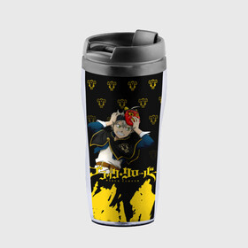 Термокружка-непроливайка Аста в маске демона Чёрный Клевер: в Ижевске, внутренняя часть — пищевой пластик, наружная часть — прозрачный пластик, между ними — полиграфическая вставка с рисунком | объем — 350 мл, герметичная крышка | asta | black bulls | black clover | quartet knights | yuno | акума | аниме | аста | блэк кловер | буракку куро:ба | демон | королевство клевера | король магов | лихт | магна | манга | пятилистник | черный бык | чёрный клев