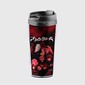 Термокружка-непроливайка Черные быки демонические глаза: в Ижевске, внутренняя часть — пищевой пластик, наружная часть — прозрачный пластик, между ними — полиграфическая вставка с рисунком | объем — 350 мл, герметичная крышка | asta | black bulls | black clover | quartet knights | yuno | акума | аниме | аста | блэк кловер | буракку куро:ба | демон | королевство клевера | король магов | лихт | магна | манга | пятилистник | черный бык | чёрный клев