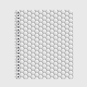 Тетрадь с принтом Белая броня на тёмном фоне в Ижевске, 100% бумага | 48 листов, плотность листов — 60 г/м2, плотность картонной обложки — 250 г/м2. Листы скреплены сбоку удобной пружинной спиралью. Уголки страниц и обложки скругленные. Цвет линий — светло-серый
 | бронь | броня | кибер бронь | кибер броня | кибербронь | киберброня | нано бронь | нано броня | нанобронь | наноброня | силовая броня | соты | стальная броня | щит | экзо бронь | экзо броня | экзоброня