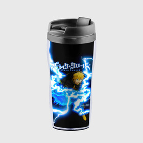 Термокружка-непроливайка Чёрный клевер удар молнии: в Ижевске, внутренняя часть — пищевой пластик, наружная часть — прозрачный пластик, между ними — полиграфическая вставка с рисунком | объем — 350 мл, герметичная крышка | asta | black bulls | black clover | quartet knights | yuno | акума | аниме | аста | блэк кловер | буракку куро:ба | демон | королевство клевера | король магов | лихт | магна | манга | пятилистник | черный бык | чёрный клев