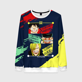 Женский свитшот 3D Луффи, Зоро и Санджи One Piece: в Ижевске, 100% полиэстер с мягким внутренним слоем | круглый вырез горловины, мягкая резинка на манжетах и поясе, свободная посадка по фигуре | monkey d. luffy | one piece | vinsmoke sanji | zoro roronoa | большой куш | ван пис | винсмок санджи | вон пис | зородзюро | капитан | кок | луси | луфи | луффи | манки д. луффи | мугивара | пират | ророноа зоро | соломенная шляпа