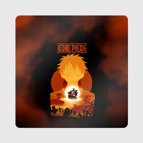 Магнит виниловый Квадрат с принтом One Piece пираты Соломенной Шляпы в Ижевске, полимерный материал с магнитным слоем | размер 9*9 см, закругленные углы | Тематика изображения на принте: anime | manga | one piece | аниме | большой куш | ван пис | весёлый роджер | вон пис | король пиратов | логотип | манга | монки д. луффи | мугивары | перекрещённый костями | пират | пиратский флаг